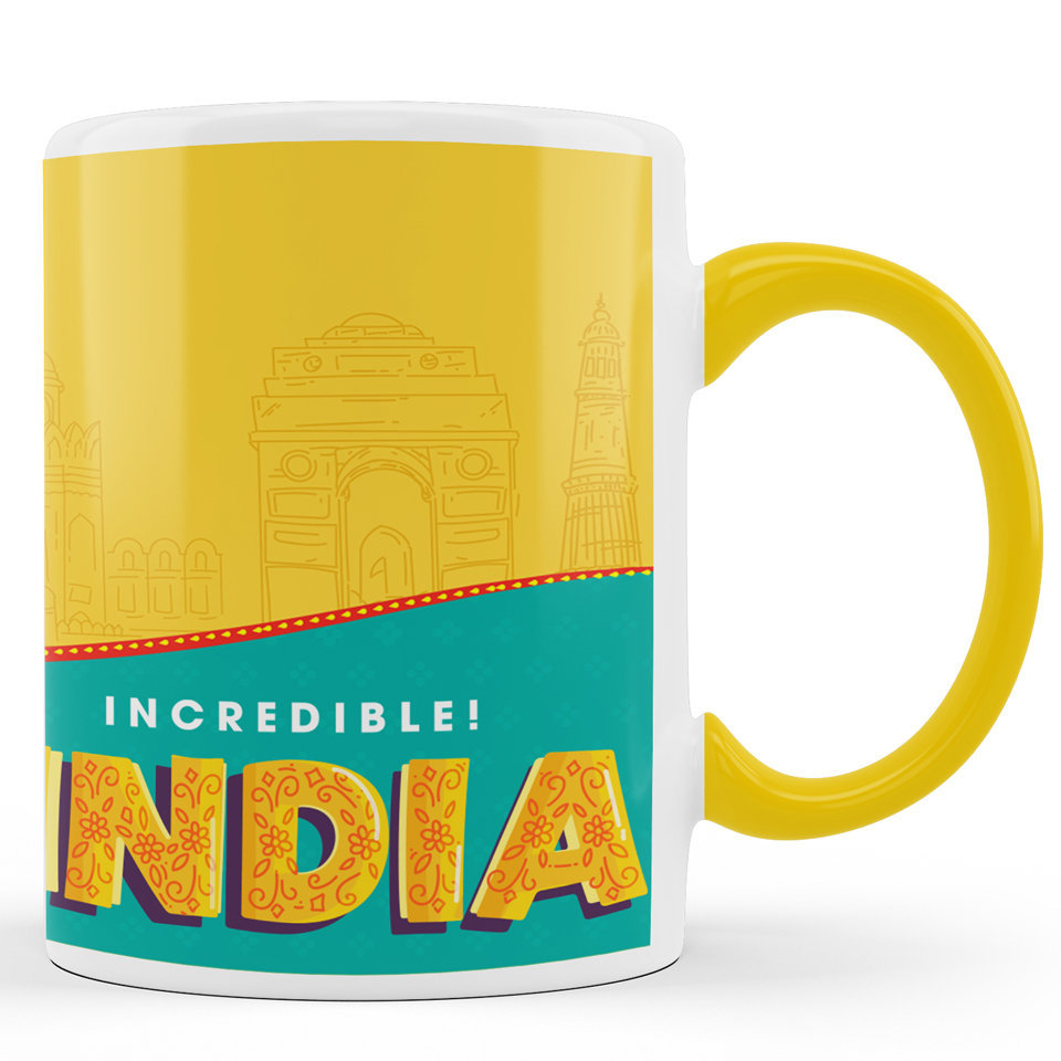 Printed Ceramic Coffee Mug | Republic Day | Incredible India | 325 Ml 