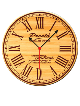 Personalised Wooden Laser Engraved Photo Frame with Clock