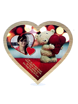 Personalised Heart Shape Wooden Plaque (1089mt)